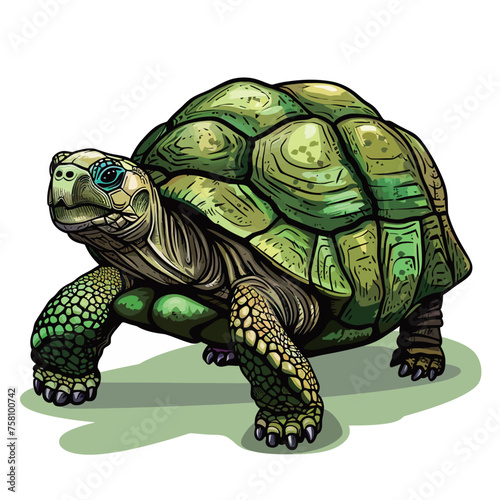 tortoise on a white background, vector illustration, eps