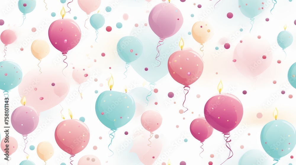 Seamless Birthday Pattern In Pastel Color Seamless Birthday Pattern In Pastel Color