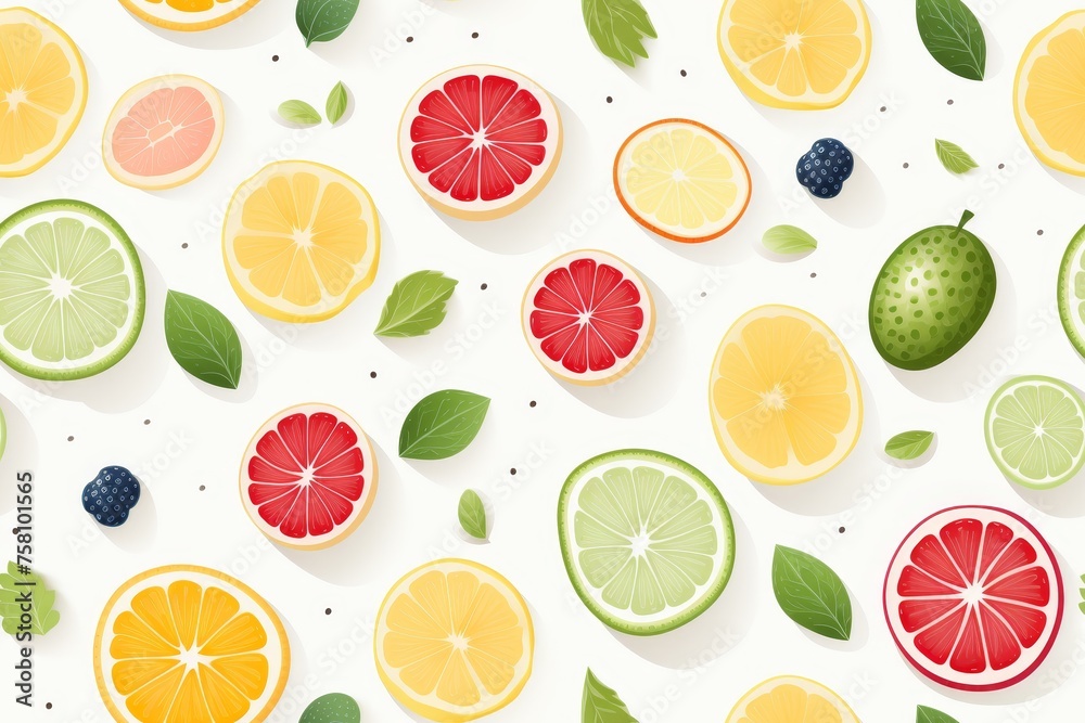 Seamless Pastel Fruit Pattern Design Seamless Pastel Fruit Pattern Design