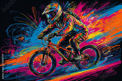 Olympic - BMX Racing Illustration Sketch © Andre Nery