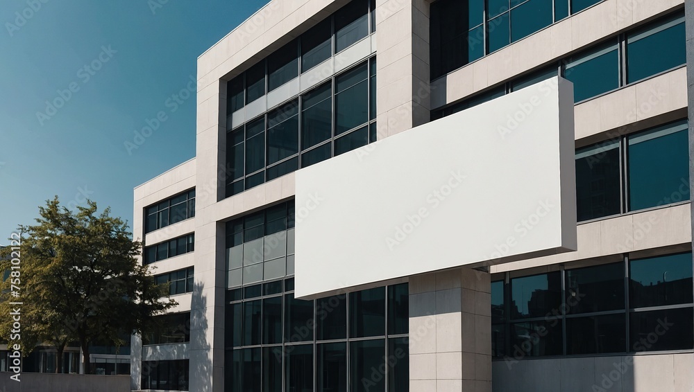 Empty White rectangular sign with blank space for your logo on the wall of a modern business center, mockup Empty White rectangular sign with blank space for your logo on the wall of a modern business center, mockup