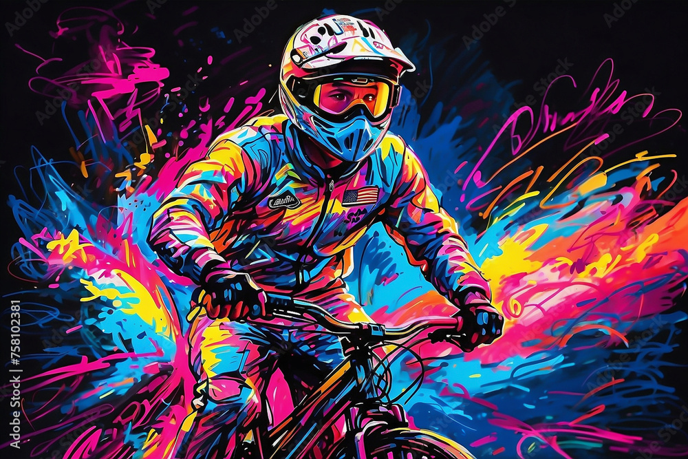 Olympic - BMX Racing Illustration Sketch Olympic - BMX Racing Illustration Sketch