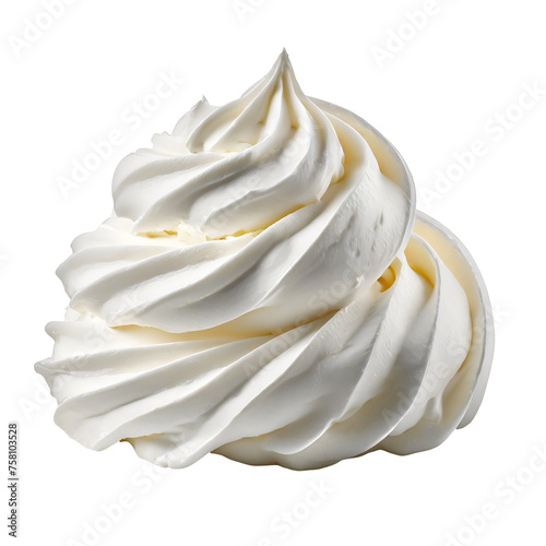 Realistic white whipped cream