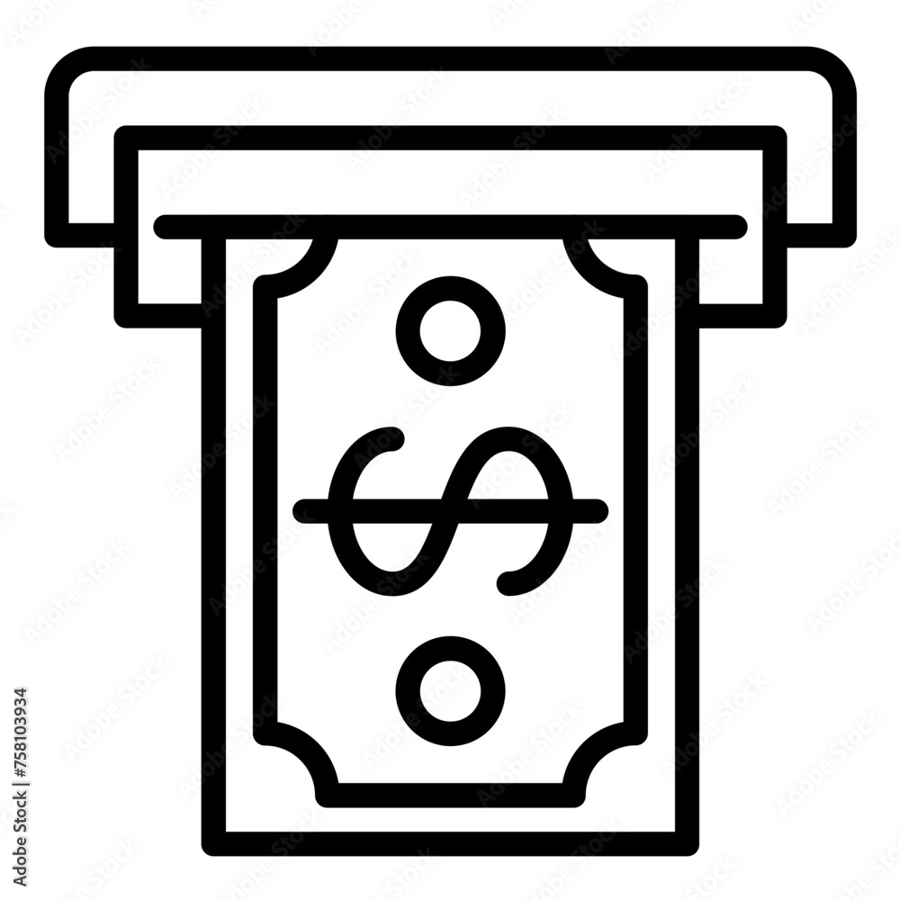 Vector Design Cash Withdrawal Icon Style Vector Design Cash Withdrawal Icon Style
