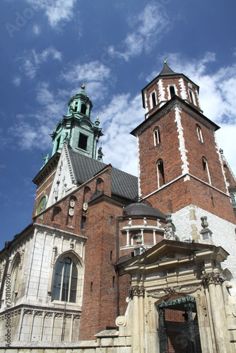 Cracow, Malopolska, Poland - 04.26.2013: The view of Wawel royal cathedral towers.