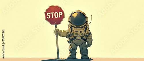 A cartoon stop sign. White background
