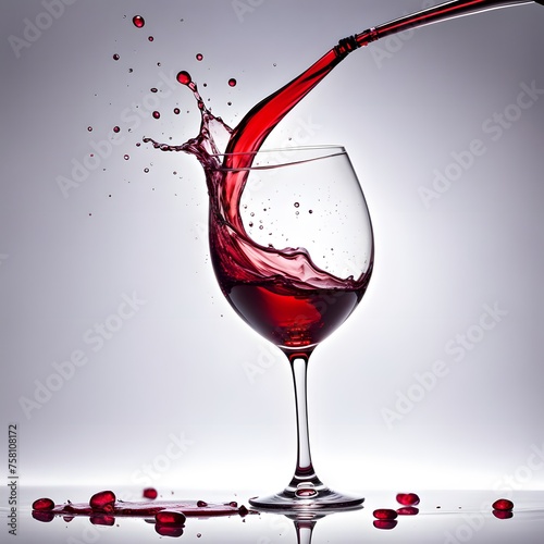 red wine glass with white background