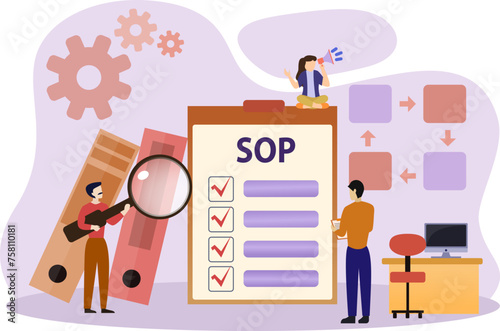 Standard Operating Procedure Concept vector illustration, industry and technology