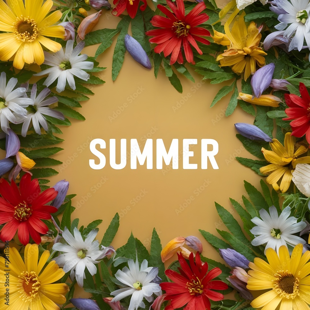 Summer small Floral Background, photo, illustration ai generated Summer small Floral Background, photo, illustration ai generated