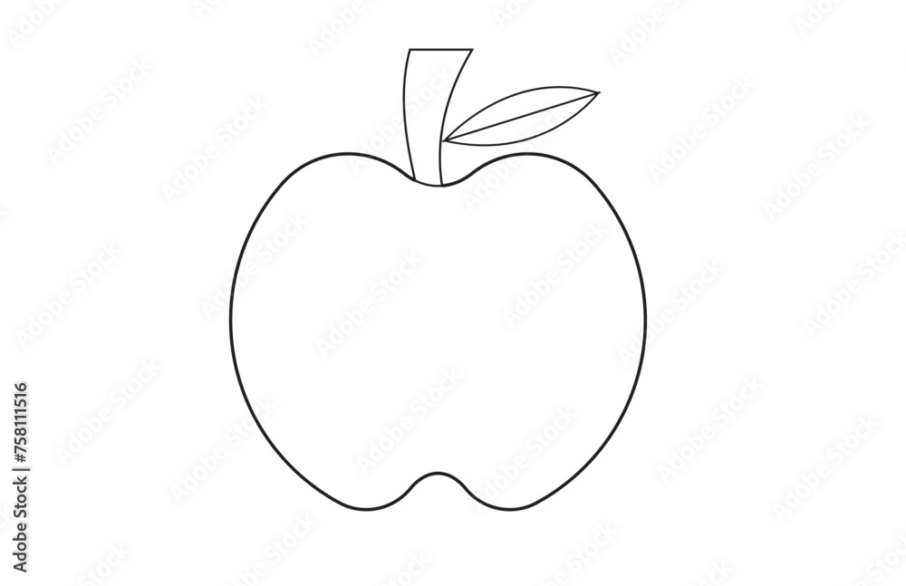 Fototapeta premium Delicious apple line art icon for apps and websites