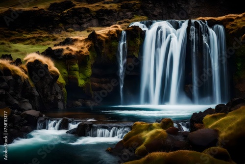 waterfall in the mountains