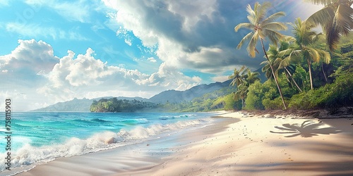 Professional photography of a tropical beach. Summer background