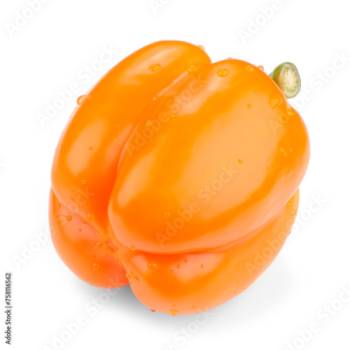 Orange Bell Pepper Isolated on White Background