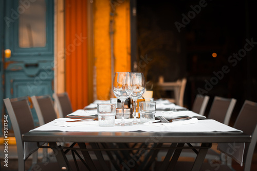 table setting in a restaurant