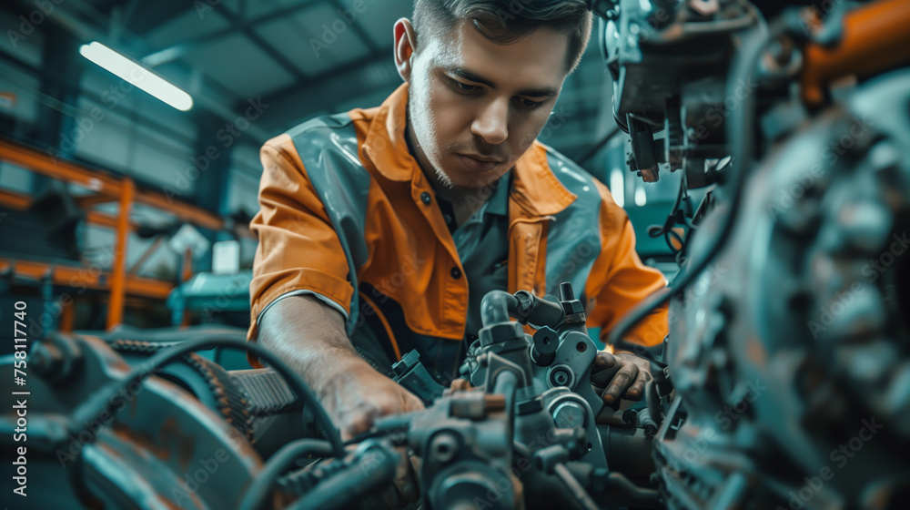 Mechanical Expertise: Plant Mechanic Fine-Tuning Tractor Engine Mechanical Expertise: Plant Mechanic Fine-Tuning Tractor Engine