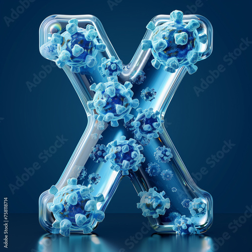 Virus and bacteria in the shape of an X photo