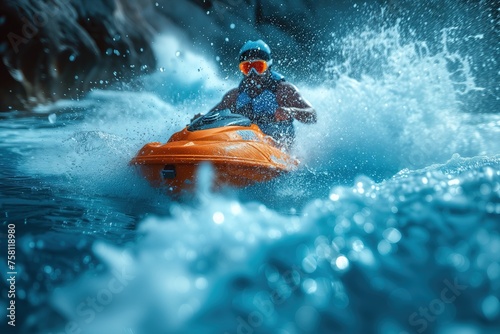 Man Riding Jet Ski on Body of Water © Jelena