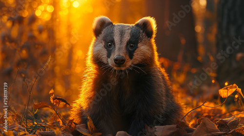 Badger in the forest.
