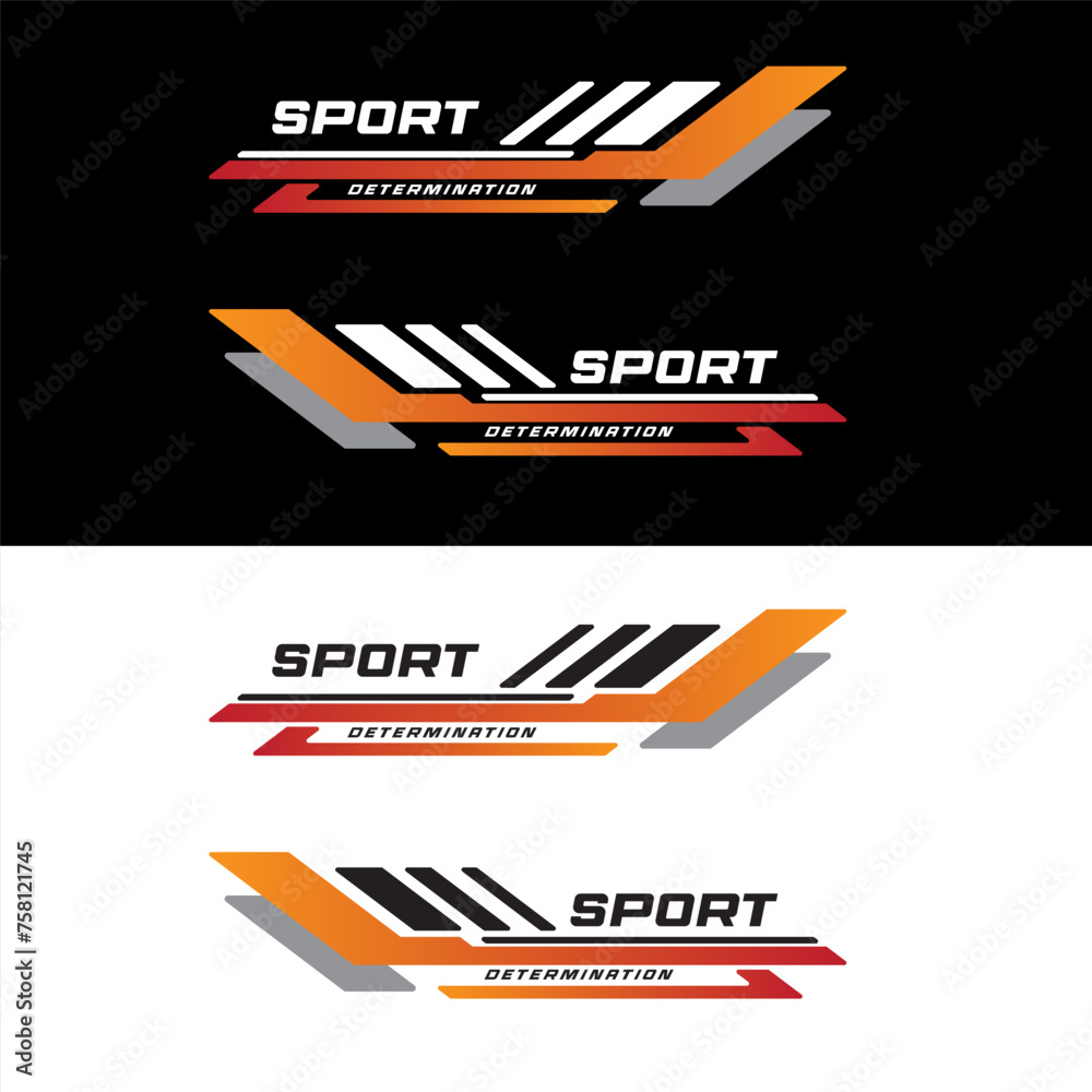 Sport racing stripes car stickers. vinyl decal templates isolated set ...
