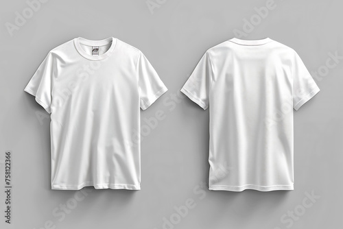Mockup template White T-Shirt front and back for branding or print