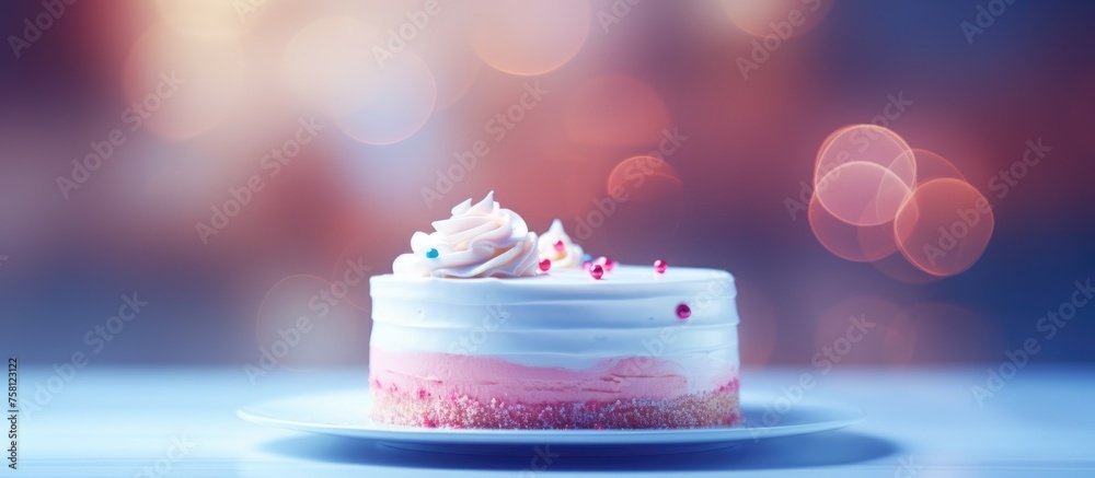 Blurred background featuring a plain cake Blurred background featuring a plain cake