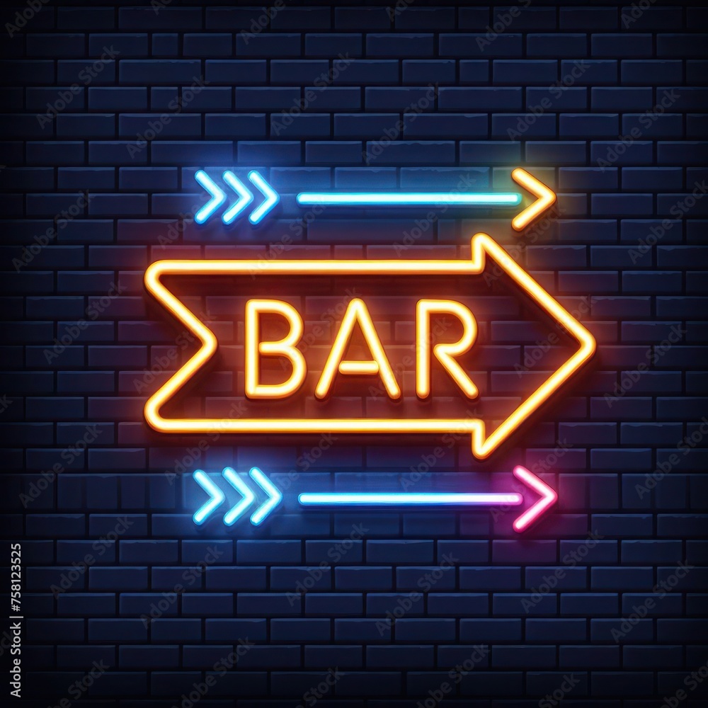 Vector realistic isolated retro Bar & star sign neon billboard on the ...