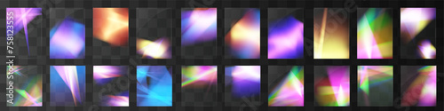 Crystal set light glasses rainbow reflection effect.Template optical,lights,glare.	
