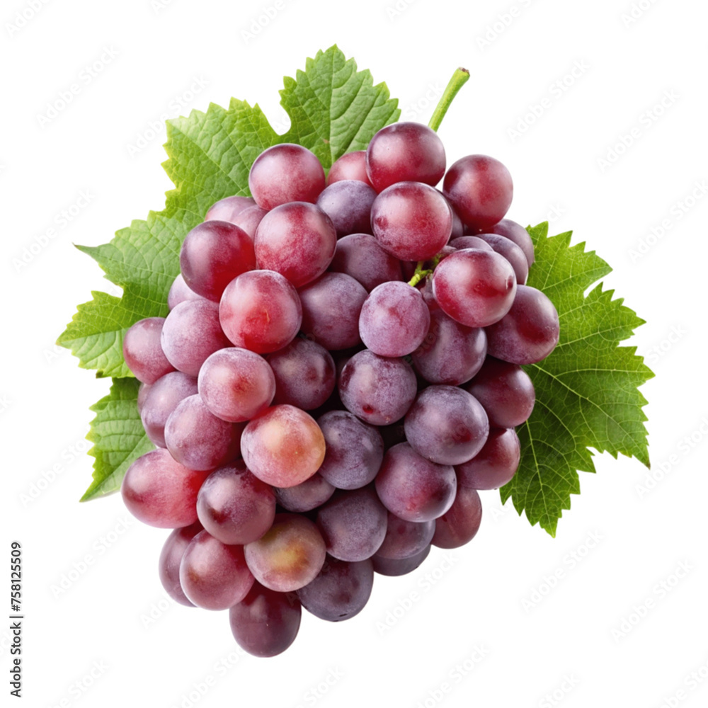 Ripe red grapes isolated on Transparent background. Ripe red grapes isolated on Transparent background.