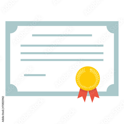 Certificate icon. Diploma symbol