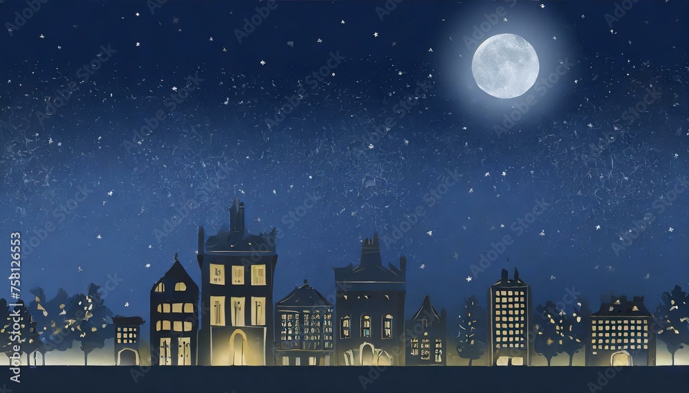 Fototapeta premium night city with stars