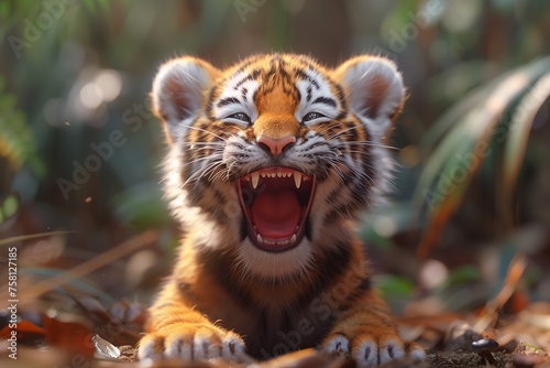 Cute Baby Tiger Illustration Design Art Cartoon Generative AI
