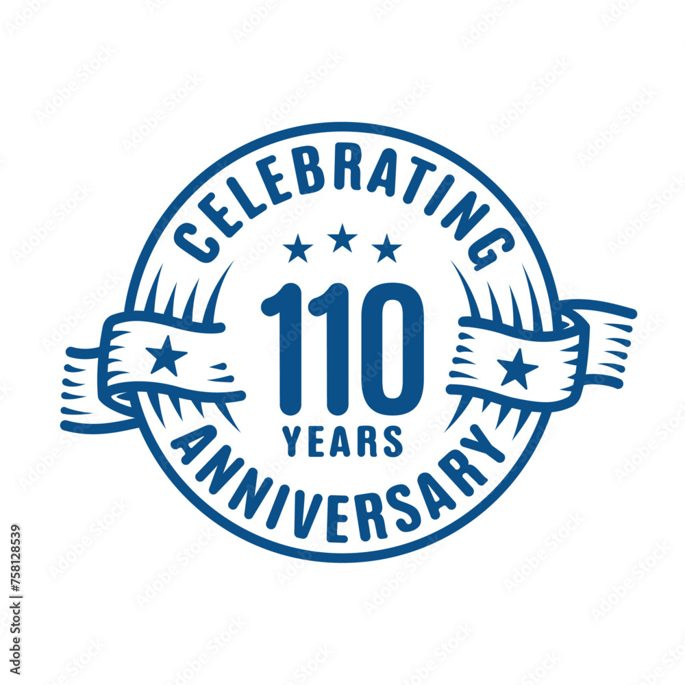 110 years logo design template. 110th anniversary vector and illustration.