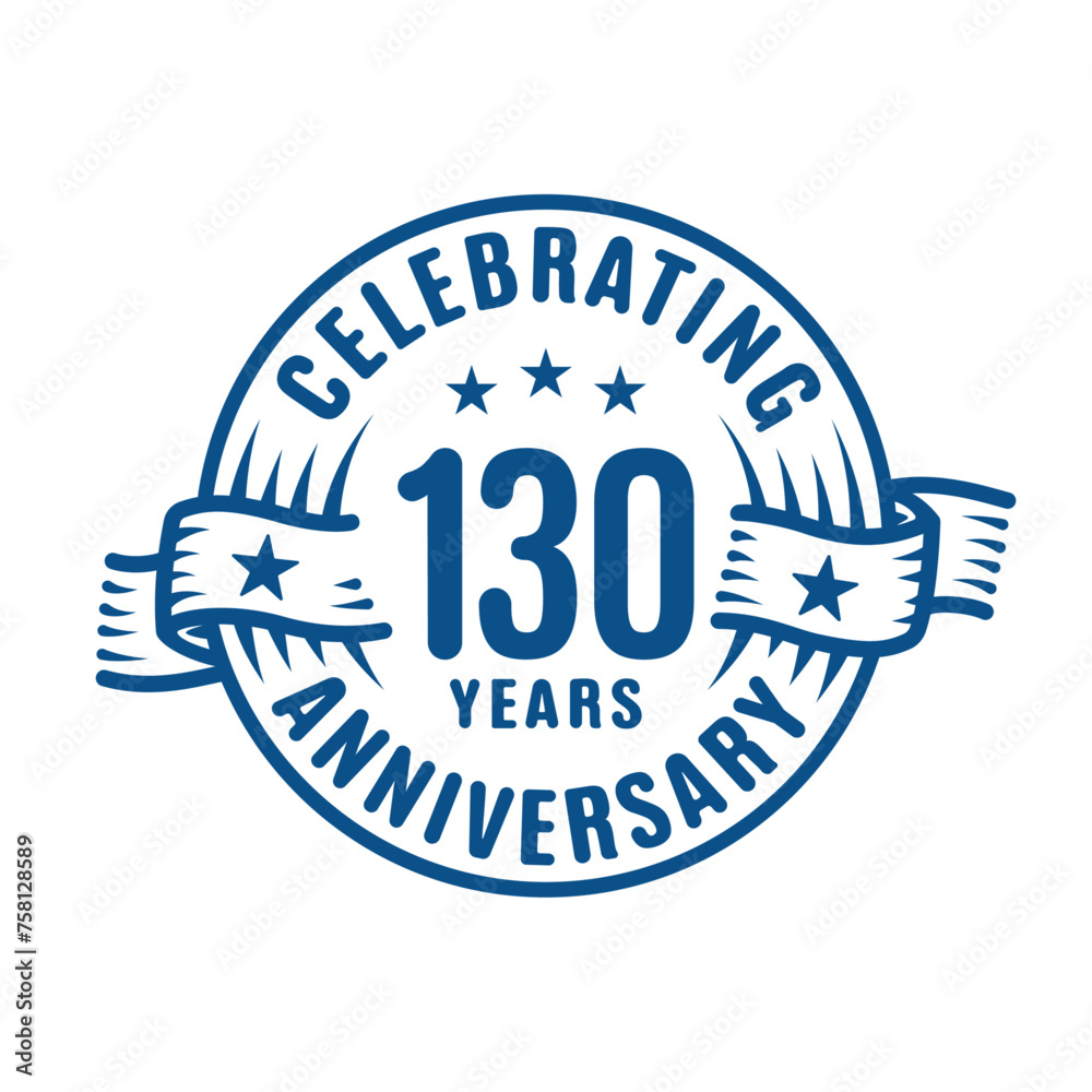 130 years logo design template. 130th anniversary vector and illustration.