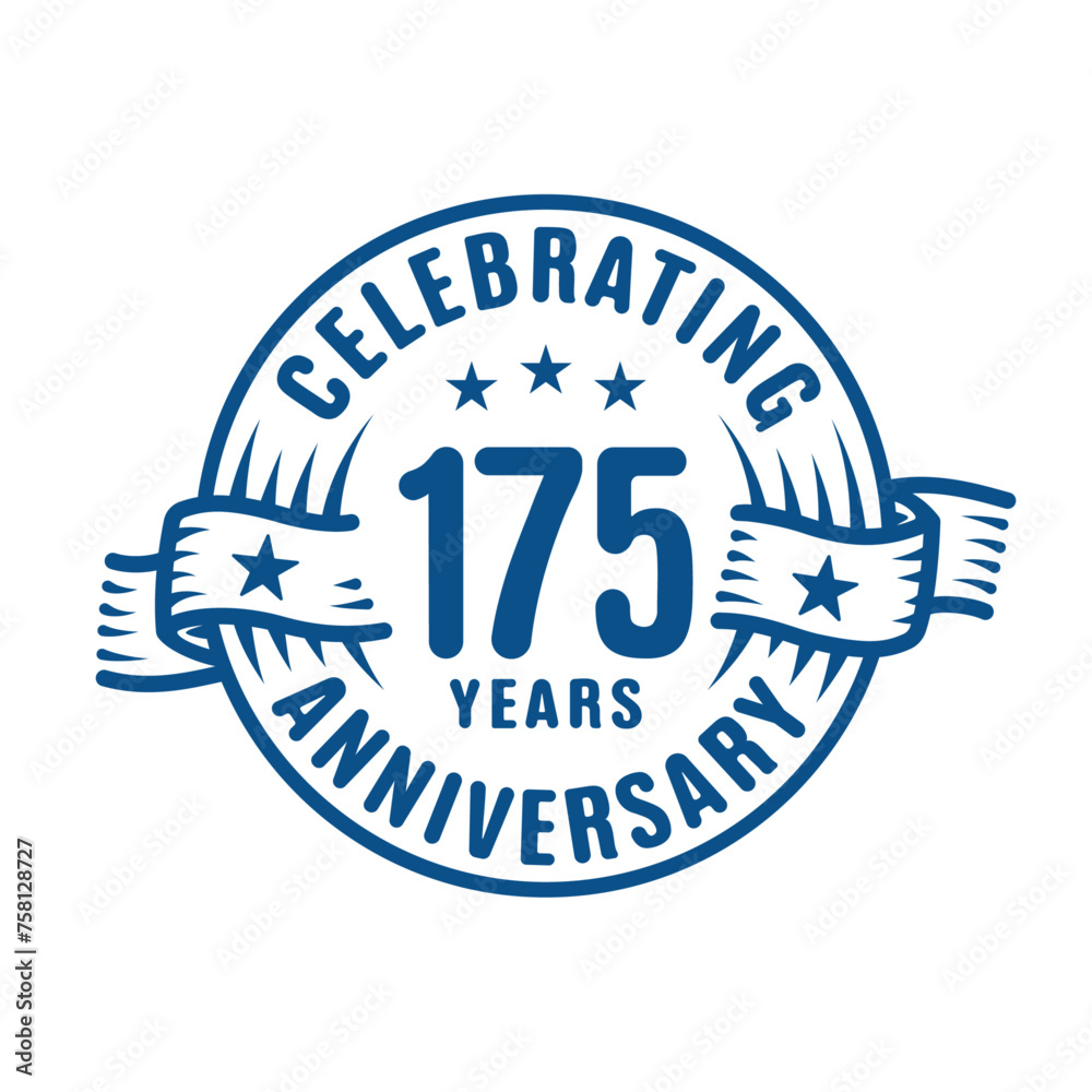 175 years logo design template. 175th anniversary vector and illustration.