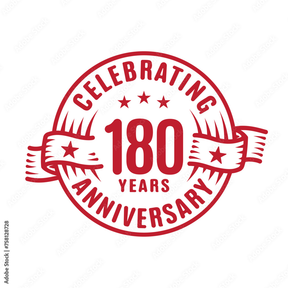 180 years logo design template. 180th anniversary vector and illustration. 180 years logo design template. 180th anniversary vector and illustration.