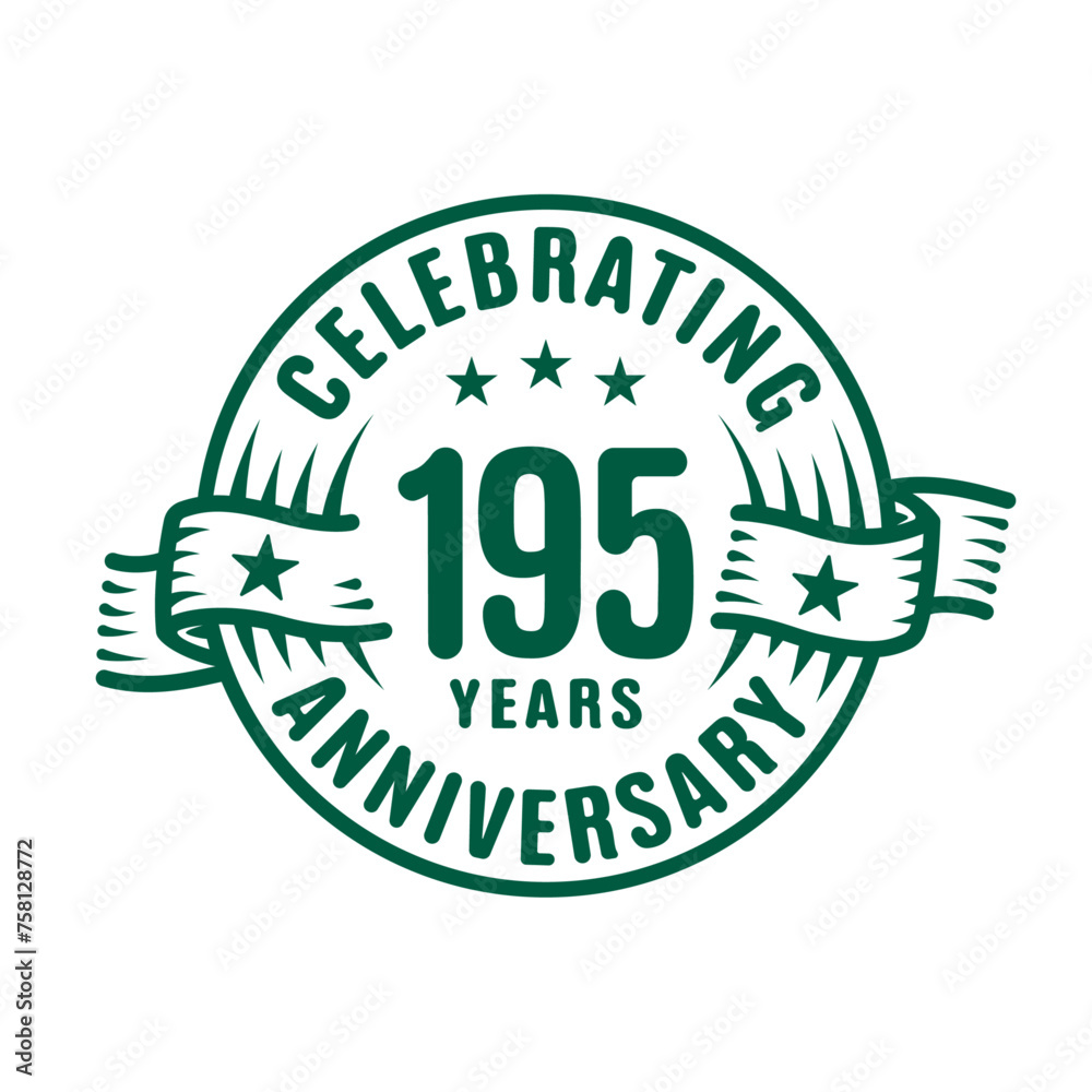 Fototapeta premium 195 years logo design template. 195th anniversary vector and illustration.