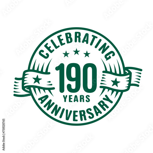 190 years logo design template. 190th anniversary vector and illustration.