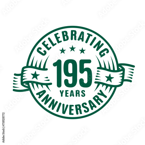195 years logo design template. 195th anniversary vector and illustration.