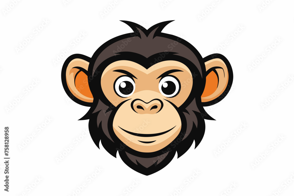 Obraz premium Monkey face logo on a white background