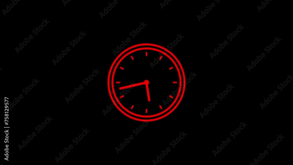 Clock icon with moving arrows in 12 hour loop. 4k wall clock animation. Analog clock spinning animation, alpha channel included. Clock icon with moving arrows in 12 hour loop. 4k wall clock animation. Analog clock spinning animation, alpha channel included.