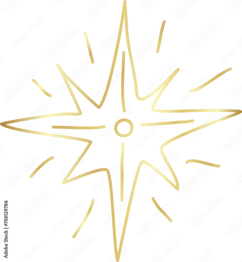 Gold star icon set. Hand drawn style Gold star icon set. Hand drawn style