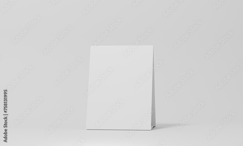 Mock up blank white Table Tent isolated on white background. template for designers design presentation, copy space for your logo or graphic design, showcase etc. Paper vertical cards, 3d render Mock up blank white Table Tent isolated on white background. template for designers design presentation, copy space for your logo or graphic design, showcase etc. Paper vertical cards, 3d render