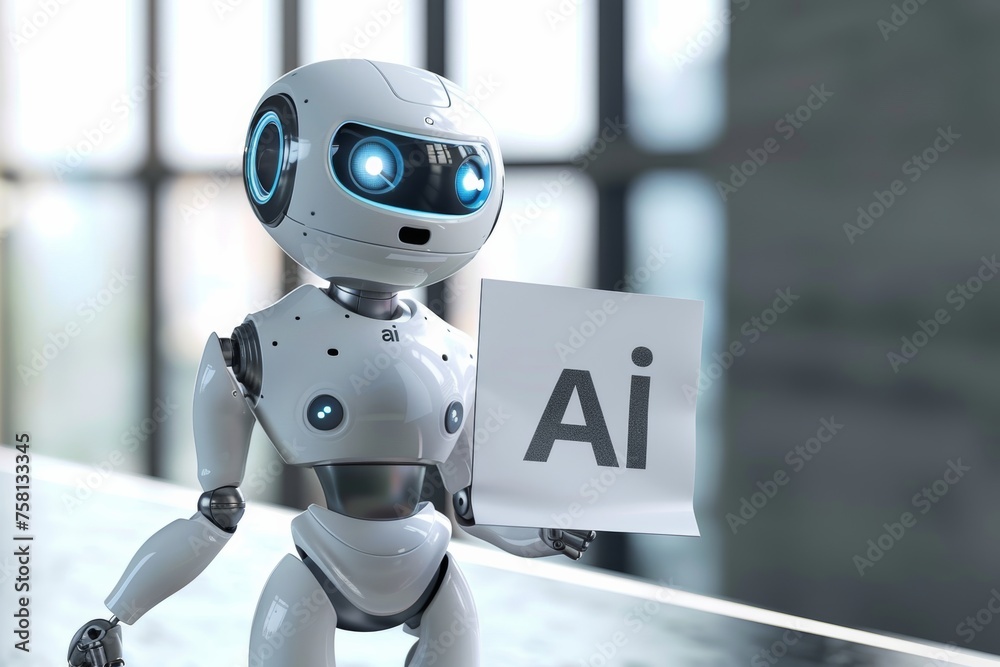 smart robot holding sign ai,machine learning smart robot holding sign ai,machine learning