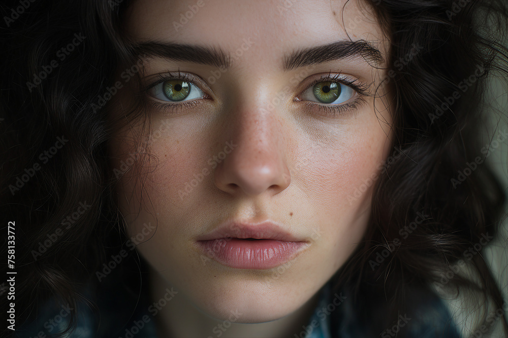 Beautiful woman with natural beauty celebrating international women day Generative AI conceptual collage Beautiful woman with natural beauty celebrating international women day Generative AI conceptual collage