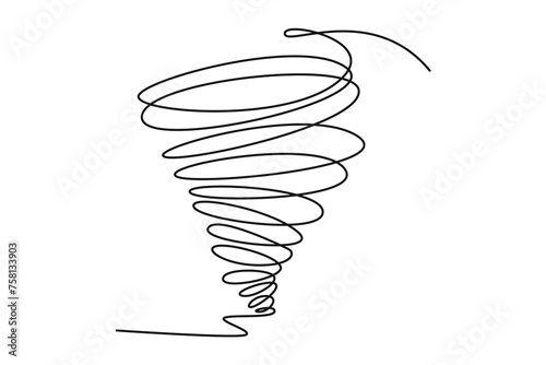 One continuous line drawing of Cute weather phenomena concept. Doodle vector illustration in simple linear style.