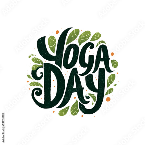 Yoga day is a fun and creative way to promote the practice of yoga. The black and white font gives the design a vintage and artistic feel, while the flowing lines and swirls add a sense of movement