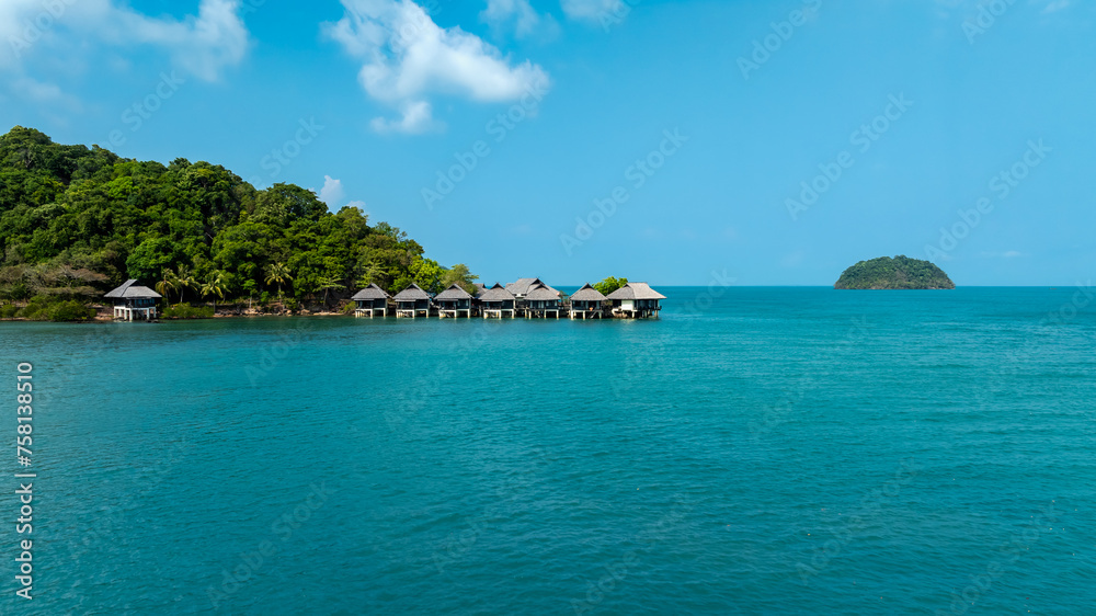 Travel vacation healthy lifestyle Concept. seascape and resort on a summer vacation at koh chang, trat province, thailand,
