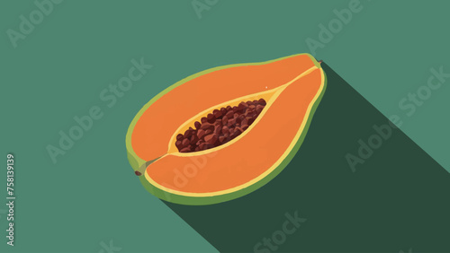 Papaya Vector Illustration: Flat Design Fruit Graphic for Vibrant Visuals and Creative Projects 