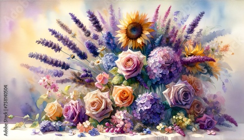 Watercolor painting of Fleur Flowers