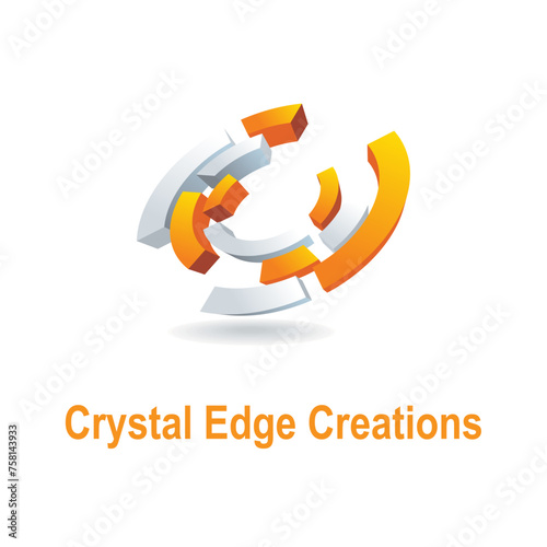 3D glass logo Design Element for Modern Day businees or startups. 3 photo